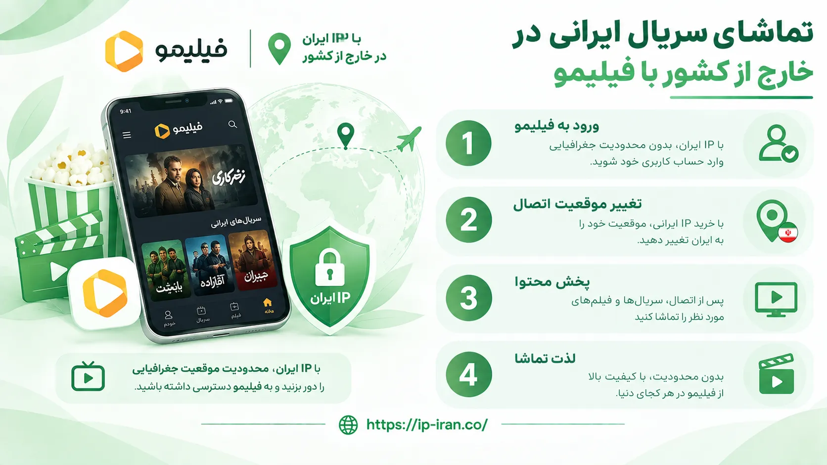 فیلیمو در خارج از کشور؛ راهنمای کامل تماشا، اشتراک و رفع محدودیت 6 تماشای سریال ایرانی در خارج کشور با فیلیمو