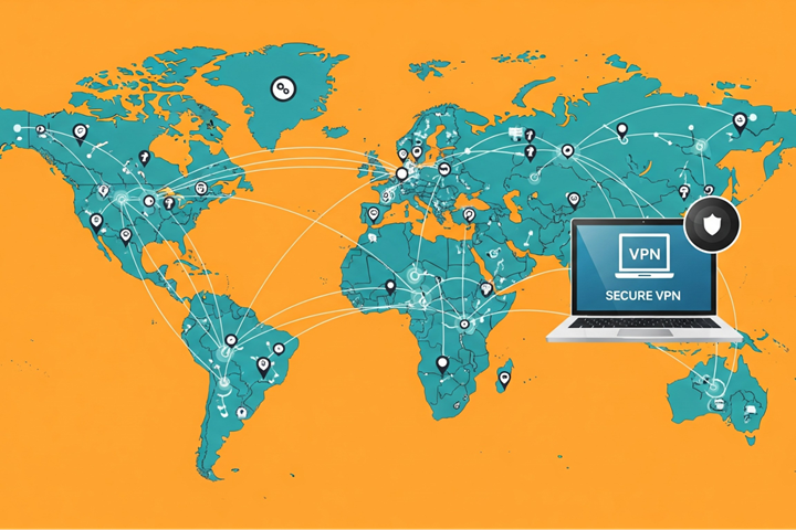 کاربر با VPN و انتخاب موقعیت تهران
